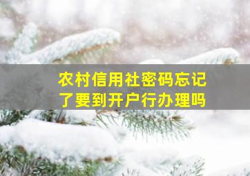 农村信用社密码忘记了要到开户行办理吗