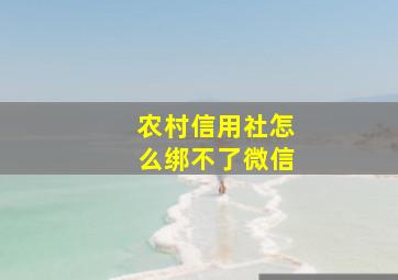 农村信用社怎么绑不了微信