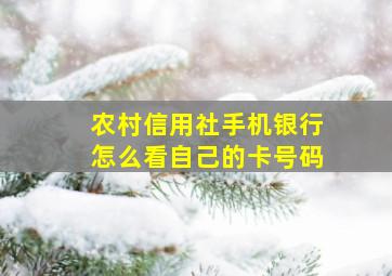 农村信用社手机银行怎么看自己的卡号码