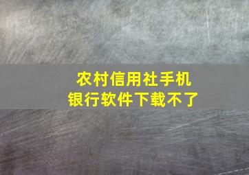 农村信用社手机银行软件下载不了