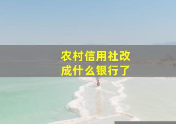 农村信用社改成什么银行了