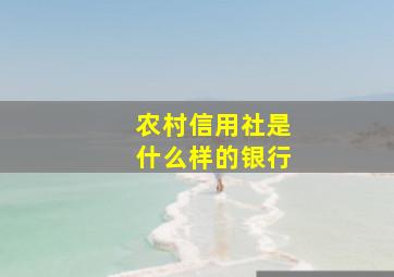 农村信用社是什么样的银行