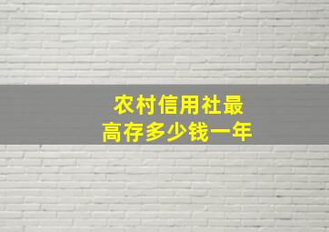 农村信用社最高存多少钱一年