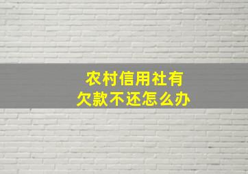 农村信用社有欠款不还怎么办