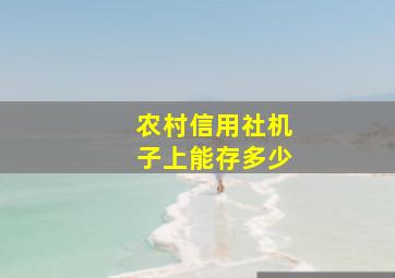 农村信用社机子上能存多少