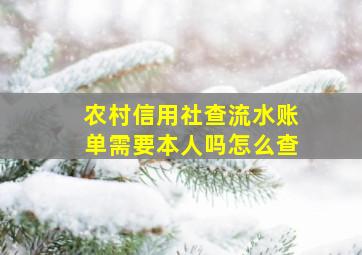 农村信用社查流水账单需要本人吗怎么查