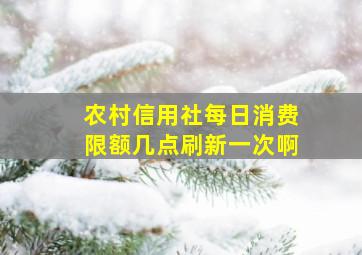 农村信用社每日消费限额几点刷新一次啊