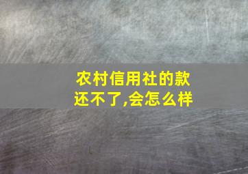 农村信用社的款还不了,会怎么样