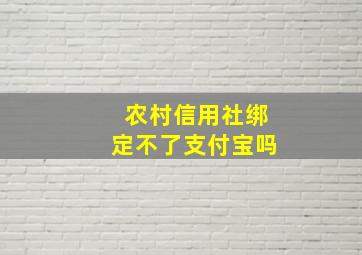 农村信用社绑定不了支付宝吗