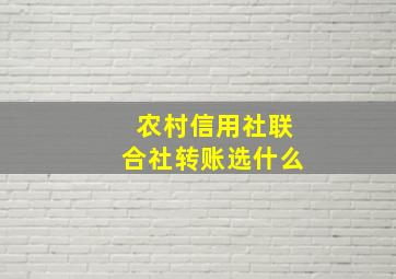 农村信用社联合社转账选什么