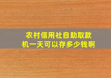 农村信用社自助取款机一天可以存多少钱啊