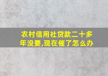 农村信用社贷款二十多年没要,现在催了怎么办