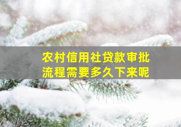 农村信用社贷款审批流程需要多久下来呢