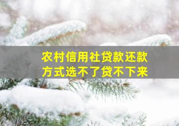 农村信用社贷款还款方式选不了贷不下来