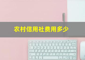 农村信用社费用多少