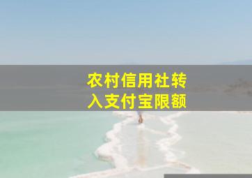 农村信用社转入支付宝限额