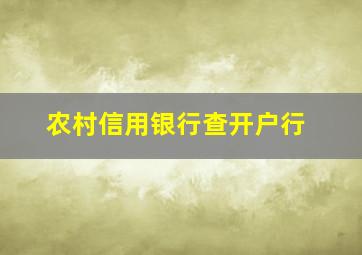 农村信用银行查开户行