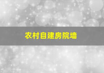 农村自建房院墙