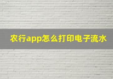 农行app怎么打印电子流水