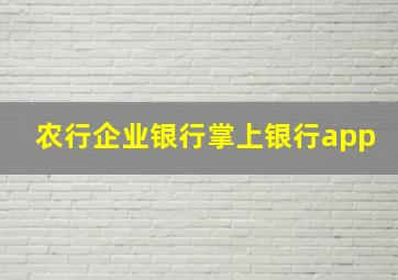 农行企业银行掌上银行app