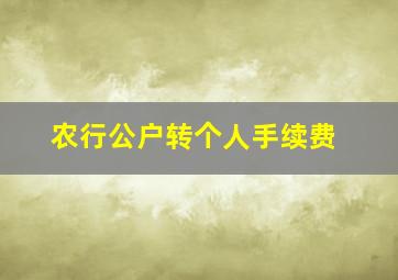 农行公户转个人手续费