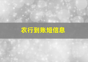 农行到账短信息