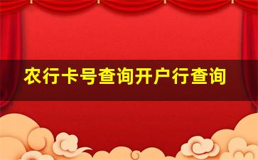 农行卡号查询开户行查询