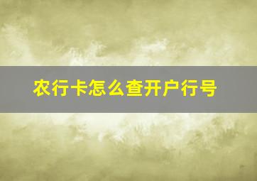 农行卡怎么查开户行号