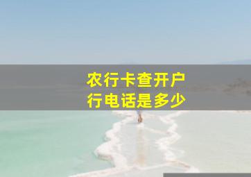 农行卡查开户行电话是多少