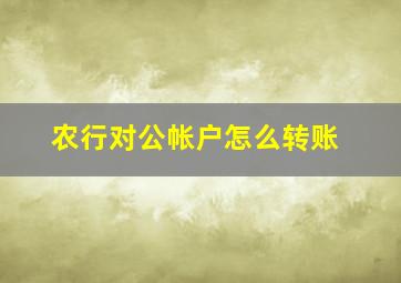 农行对公帐户怎么转账