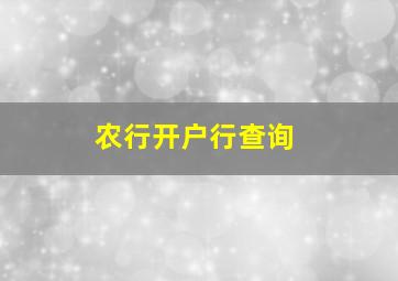 农行开户行查询