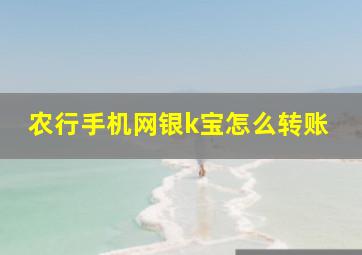 农行手机网银k宝怎么转账