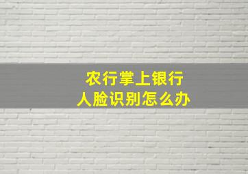 农行掌上银行人脸识别怎么办