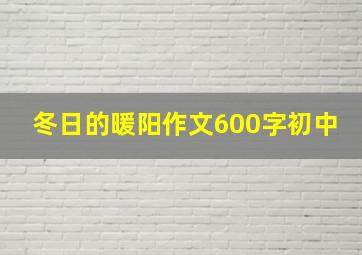 冬日的暖阳作文600字初中