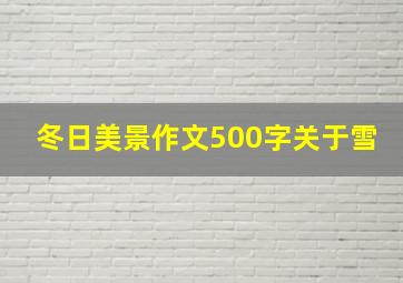 冬日美景作文500字关于雪