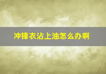 冲锋衣沾上油怎么办啊