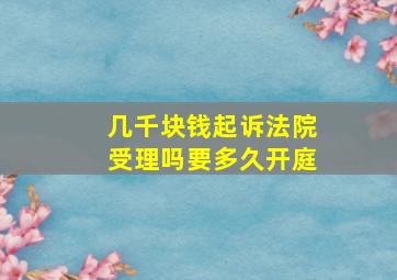 几千块钱起诉法院受理吗要多久开庭