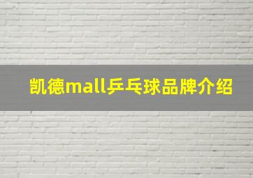 凯德mall乒乓球品牌介绍