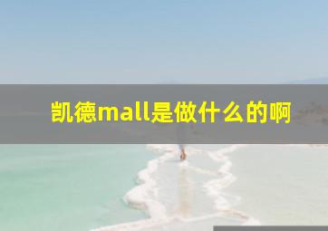 凯德mall是做什么的啊