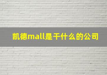 凯德mall是干什么的公司