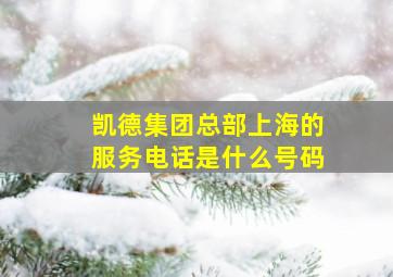 凯德集团总部上海的服务电话是什么号码