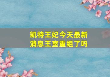 凯特王妃今天最新消息王室重组了吗