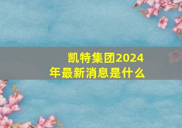 凯特集团2024年最新消息是什么