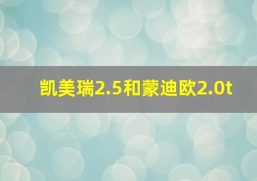 凯美瑞2.5和蒙迪欧2.0t