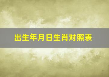 出生年月日生肖对照表