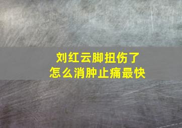 刘红云脚扭伤了怎么消肿止痛最快