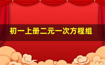 初一上册二元一次方程组