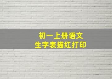 初一上册语文生字表描红打印