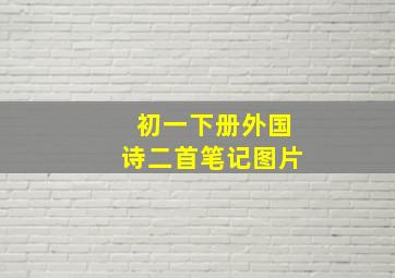 初一下册外国诗二首笔记图片