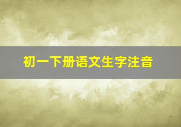 初一下册语文生字注音